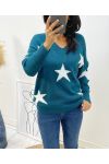 WOOL SWEATER STAR AH90 OIL BLUE