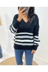 PULLOVER IN LANA AH68 STRIPES NERO