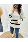 WOOL PULLOVER AH68 BEIGE STRIPES