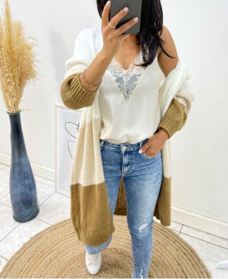 GILET MOHAIR "COUP DE COEUR" AH95 BLANC