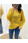 SWEATER OPENWORK AH133 MUSTARD