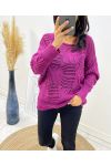 PULLOVER AJOURE AH133 PRUNE