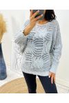 OPENWORK SWEATER AH133 LIGHT GREY