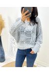 OPENWORK SWEATER AH133 LIGHT GREY