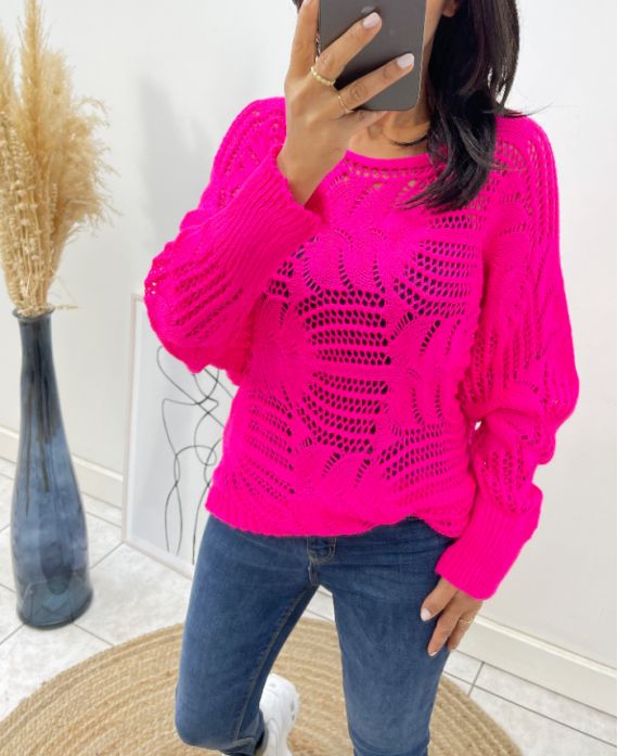 SWEATER AJOURE AH133 FUSHIA