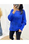 OPENWORK SWEATER AH133 ROYAL BLUE