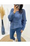 OPENWORK SWEATER AH133 BLUE