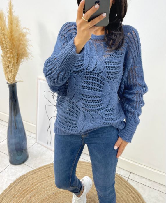 OPENWORK SWEATER AH133 BLUE