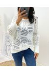 OPENWORK SWEATER AH133 WHITE