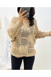 OPENWORK SWEATER AH133 BEIGE