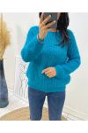 PULLOVER DOUX AH119 BLEU PETROLE