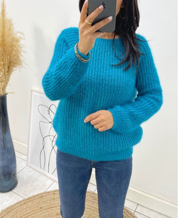 MIĘKKI SWETER AH119 OIL BLUE