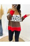 PULLOVER LEOPARD LUREX AH150 RED