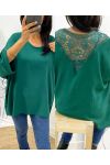 TOP OVERSIZE BACK LACE AH226 EMERALD VERDE