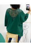 TOP OVERSIZE BACK LACE AH226 EMERALD VERDE