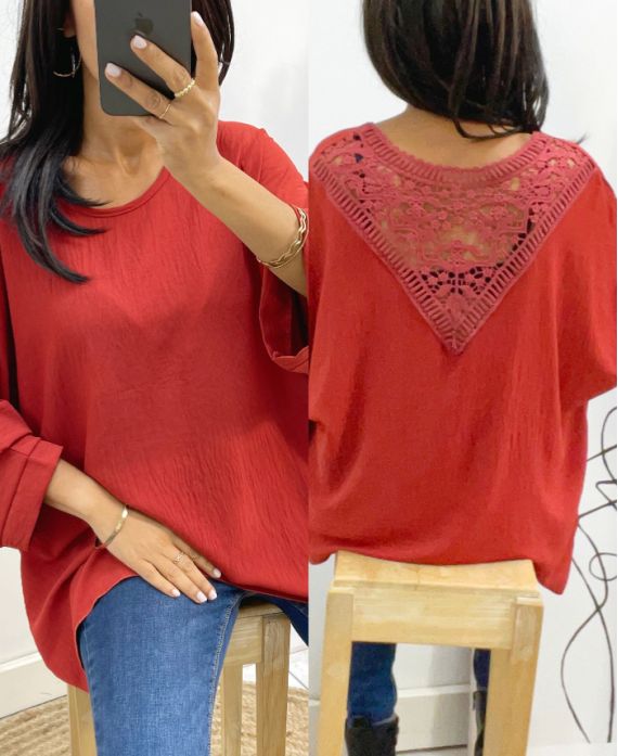 TOP OVERSIZED BACK LACE AH226 BAKSTEEN