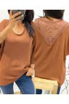 TOP OVERSIZE DOS DENTELLE AH226 AH226 CAMEL