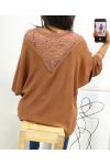 TOP OVERSIZE DOS DENTELLE AH226 AH226 CAMEL