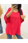 TOP OVERSIZE BACK LACE AH226 ROJO