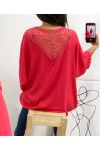 TOP OVERSIZE BACK LACE AH226 RED