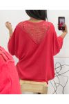 TOP OVERSIZE BACK LACE AH226 ROJO