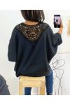 TOP OVERSIZE BACK LACE AH226 CZARNY