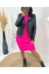 TWISTED MESH JURK AH221 FUSHIA