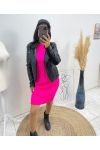 TWISTED MESH JURK AH221 FUSHIA