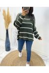 STRIPED SWEATER AH158 KAKI