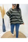 GESTREIFTER PULLOVER AH158 KAKI