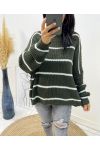 STRIPED SWEATER AH158 KAKI