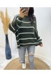 STRIPED SWEATER AH158 KAKI