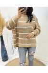 STRIPED PULLOVER AH158 CAMEL