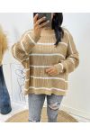 STRIPED PULLOVER AH158 CAMEL