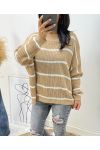 STRIPED PULLOVER AH158 CAMEL