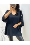 TOP OVERSIZE CON BOTTONE FANTASIA AH326 NERO