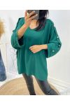 OVERSIZED TOP MET FANCY BUTTON AH326 EMERALD GREEN