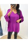 TOP OVERSIZE A BOUTON FANTAISIE AH326 MAUVE