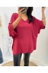 OVERSIZED TOP MET FANCY BUTTON AH326 BORDEAUXROOD