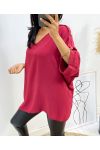 OVERSIZED TOP MET FANCY BUTTON AH326 BORDEAUXROOD