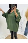 OVERSIZED TOP MET FANCY KNOP AH326 KAKI