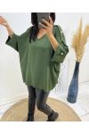 TOP OVERSIZE CON ELEGANTE BOTÓN AH326 KAKI