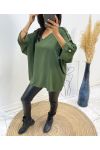 TOP OVERSIZE CON ELEGANTE BOTÓN AH326 KAKI