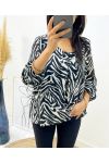 BEDRUCKTE BLUSE MIT TIERKUGELEFFEKT AH218 ZEBRE