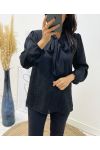 BLUSA TEJIDOS CUELLO DE ENCAJE PE327 NEGRO