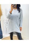 PULLOVER LONG AH236 GRIS