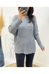 PULLOVER TORSADE AH143 GRIS FONCE