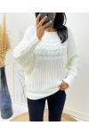 GEZWIRNTER PULLOVER AH143 WEISS