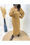 LONG MESH DRESS AH340 CAMEL