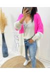 GILET MOHAIR "COUP DE COEUR" AH95 FUSHIA